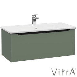 Vitra - Vitra Integra Square Tek Çekmeceli Lavabo Dolabı, Ayaksız, 100 cm, Mat Yeşil - 80152