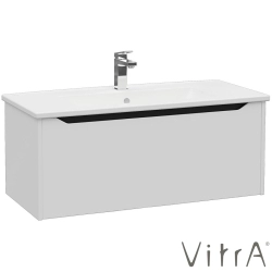 Vitra - Vitra Integra Square Tek Çekmeceli Lavabo Dolabı, Ayaksız, 100 cm, Mat Açık Gri