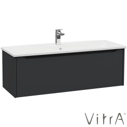 Vitra - Vitra Integra Square Tek Çekmeceli Lavabo Dolabı, Ayaksız, 120 cm, Mat Grafit