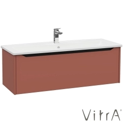 Vitra - Vitra Integra Square Tek Çekmeceli Lavabo Dolabı, Ayaksız, 120 cm, Mat Kırmızı