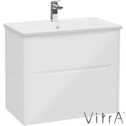 Vitra - Vitra Integra Square Çift Çekmeceli Lavabo Dolabı, Ayaksız, 80 cm, Parlak Beyaz - 80210