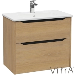Vitra - Vitra Integra Square Çift Çekmeceli Lavabo Dolabı, Ayaksız, 80 cm, Altın Meşe - 80213