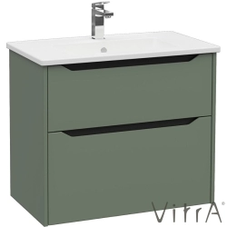 Vitra - Vitra Integra Square Çift Çekmeceli Lavabo Dolabı, Ayaksız, 80 cm, Mat Yeşil - 80215