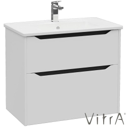 Vitra - Vitra Integra Square Çift Çekmeceli Lavabo Dolabı, Ayaksız, 80 cm, Mat Açık Gri - 80216