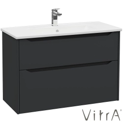 Vitra - Vitra Integra Square Çift Çekmeceli Lavabo Dolabı, Ayaksız, 100 cm, Mat Grafit - 80221