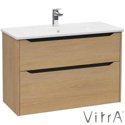 Vitra - Vitra Integra Square Çift Çekmeceli Lavabo Dolabı, Ayaksız, 100 cm, Altın Meşe - 80222