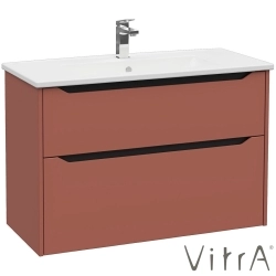Vitra - Vitra Integra Square Çift Çekmeceli Lavabo Dolabı, Ayaksız, 100 cm, Mat Kırmızı - 80223