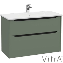 Vitra - Vitra Integra Square Çift Çekmeceli Lavabo Dolabı, Ayaksız, 100 cm, Mat Yeşil - 80224
