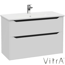 Vitra - Vitra Integra Square Çift Çekmeceli Lavabo Dolabı, Ayaksız, 100 cm, Mat Açık Gri - 80225