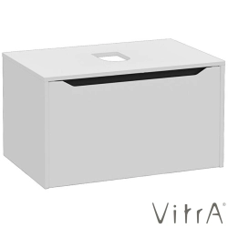 Vitra - Vitra Integra Square Tek Çekmeceli Çanak Lavabo Uyumlu Lavabo Dolabı, Mat Açık Gri, 80 cm (Çanak Lavabo Hariç-Armatür Deliksiz) - 80279