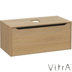 Vitra - Vitra Integra Square Tek Çekmeceli Çanak Lavabo Uyumlu Lavabo Dolabı, Altın Meşe, 100 cm (Çanak Lavabo Hariç-Armatür Deliksiz) - 80285