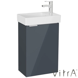 Vitra - Vitra Mia Plus Square Kapaklı Lavabo Dolabı, 45 cm, Parlak Antrasit (Sağ) - 80354