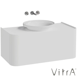 Vitra - Vitra Gala Tek Çekmeceli Çanak Lavabo Uyumlu Lavabo Dolabı, Mat Soft Beyaz, 100 cm (Çanak Lavabo Dahil-Armatür Deliksiz)