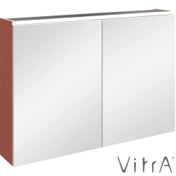 Vitra - Vitra Core Dolaplı Üstten Aydınlatmalı Ayna, 100 cm, Mat Kırmızı - 80516