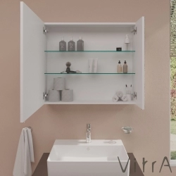 Vitra - Vitra Shift T20 Dolaplı Ayna, 80 cm, Parlak Beyaz