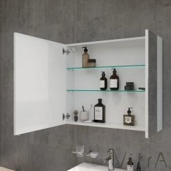 Vitra - Vitra Shift T20 Dolaplı Ayna, 80 cm, Parlak Beyaz