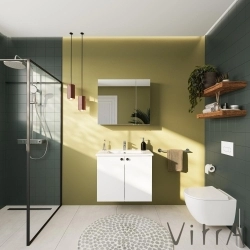 Vitra - Vitra Shift T20 Dolaplı Ayna, 80 cm, Parlak Beyaz