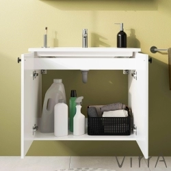Vitra - Vitra Shift T20 Kapaklı Lavabo Dolabı, 80 cm, Parlak Beyaz (Klasik Lavabo Dahil)