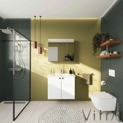 Vitra - Vitra Shift T20 Kapaklı Lavabo Dolabı, 80 cm, Parlak Beyaz (Klasik Lavabo Dahil)