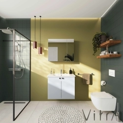 Vitra - Vitra Shift T20 Kapaklı Lavabo Dolabı, 80 cm, Kül Grisi (Klasik Lavabo Dahil)