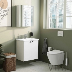 Vitra - Vitra Shift T20 Kapaklı Lavabo Dolabı, 60 cm, Parlak Beyaz (Klasik Lavabo Dahil)