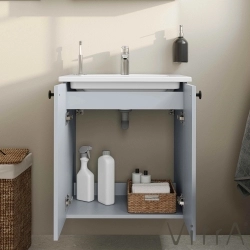 Vitra - Vitra Shift T20 Kapaklı Lavabo Dolabı, 60 cm, Kül Grisi (Klasik Lavabo Dahil)