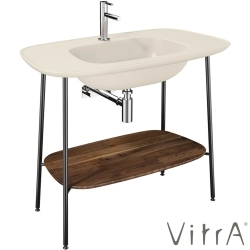 VitrA - VitrA Plural Etajerli Lavabo Ünitesi, 100 cm, Koyu Meşe / Mat Kum Beji Lavabo