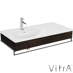 Vitra - VitrA Equal Lavabo Ünitesi Asimetrik Lavabolu, Havluluklu, 100 cm, Karaağaç - 81085