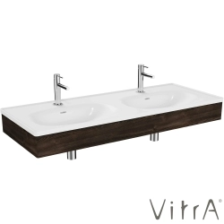 Vitra - VitrA Equal Lavabo Ünitesi Çift Gözlü Lavabolu, 130 cm, Karaağaç - 81087
