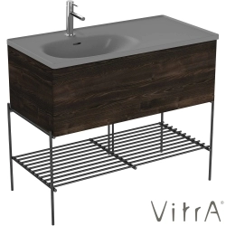 Vitra - VitrA Equal Çekmeceli Lavabo Dolabı Asimetrik Gri Lavabolu, 100 cm, Karaağaç - 81128