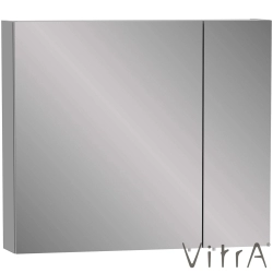 Vitra - VitrA Viora Asimetrik Dolaplı Ayna, 80 cm, Mat Taş Gri