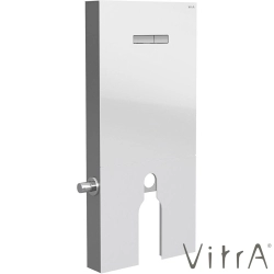 VitrA - VitrA Vitrus Duvara Tam Dayalı Klozet İçin Cam Rezervuar, Stop Valfli (3/6 L), Beyaz