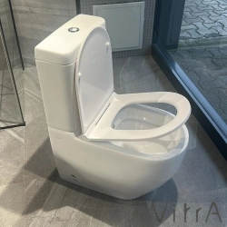 VitrA - VitrA S55 SmoothFlush Kanalsız Duvara Tam Dayalı Klozet Rezervuar Seti (Yavaş Kapanır Kapak ve İç Takım Dahil)