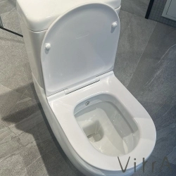 VitrA - VitrA S55 SmoothFlush Kanalsız Duvara Tam Dayalı Klozet Rezervuar Seti (Yavaş Kapanır Kapak ve İç Takım Dahil)