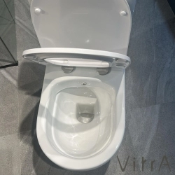 VitrA - VitrA S55 SmoothFlush Kanalsız Duvara Tam Dayalı Klozet Rezervuar Seti (Yavaş Kapanır Kapak ve İç Takım Dahil)