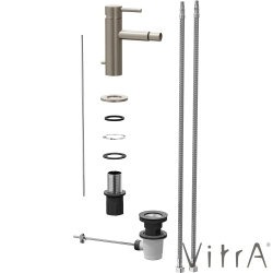 Vitra - Vitra Origin Bide Bataryası, Sifon Kumandalı, Fırçalı Nikel