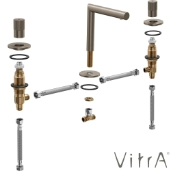 Vitra - Vitra Origin Ankastre Lavabo Bataryası (3 Delikli Lavabolar için), Fırçalı Nikel