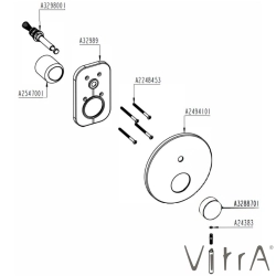 Vitra - Vitra Origin Ankastre Banyo Bataryası, Fırçalı Nikel (Sıva Üstü Grubu)