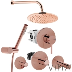 Vitra - Vitra Origin Ankastre Banyo Bataryası, Tepe ve El Duşu, Çıkış Ucu Seti, Soft Bakır