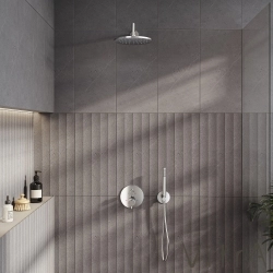 Vitra - Vitra Origin Termostatik Ankastre Banyo Bataryası (Sıva Üstü Grubu,V-Box), Fırçalı Nikel