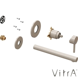 Vitra - Vitra Origin Ankastre Lavabo Bataryası, Tezgahtan Kontrol, Fırçalı Nikel