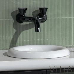 Vitra - Vitra Liquid Duvardan Lavabo Bataryası, Parlak Siyah