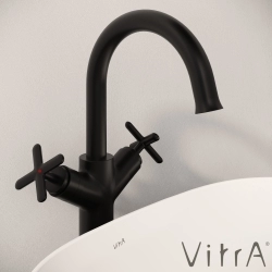 Vitra - Vitra Origin Classic Tezgah Üstü Lavabo Bataryası (Çift Kumandalı) Mat Siyah