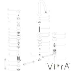Vitra - Vitra Origin Classic Ankastre Lavabo Bataryası (3 Delikli Lavabolar için)