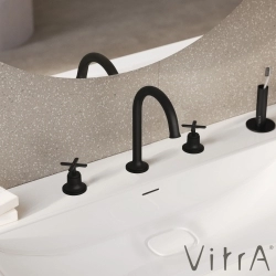 Vitra - Vitra Origin Classic Ankastre Lavabo Bataryası (3 Delikli Lavabolar için) Mat Siyah