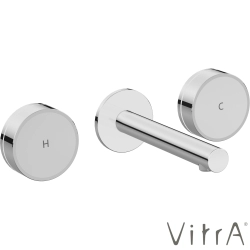 Vitra - VitrA Origin Aura Ankastre Lavabo Bataryası, Krom/Beyaz Cam (Sıva Üstü Grubu)