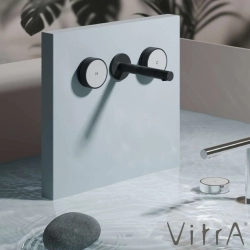 Vitra - VitrA Origin Aura Ankastre Lavabo Bataryası, Mat Siyah Cam (Sıva Üstü Grubu)