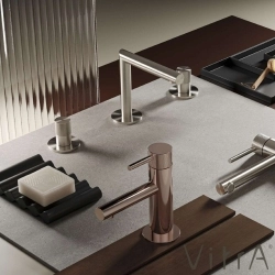 Vitra - VitrA Origin Aura Ankastre Lavabo Bataryası (3 Delikli Lavabolar için), Fırçalı Nikel