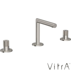 Vitra - VitrA Origin Aura Ankastre Lavabo Bataryası (3 Delikli Lavabolar için), Fırçalı Nikel