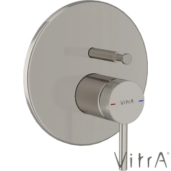 Vitra - VitrA Origin Aura Ankastre Banyo Bataryası (V-Box Sıva Üstü Grubu) Fırçalı Nikel